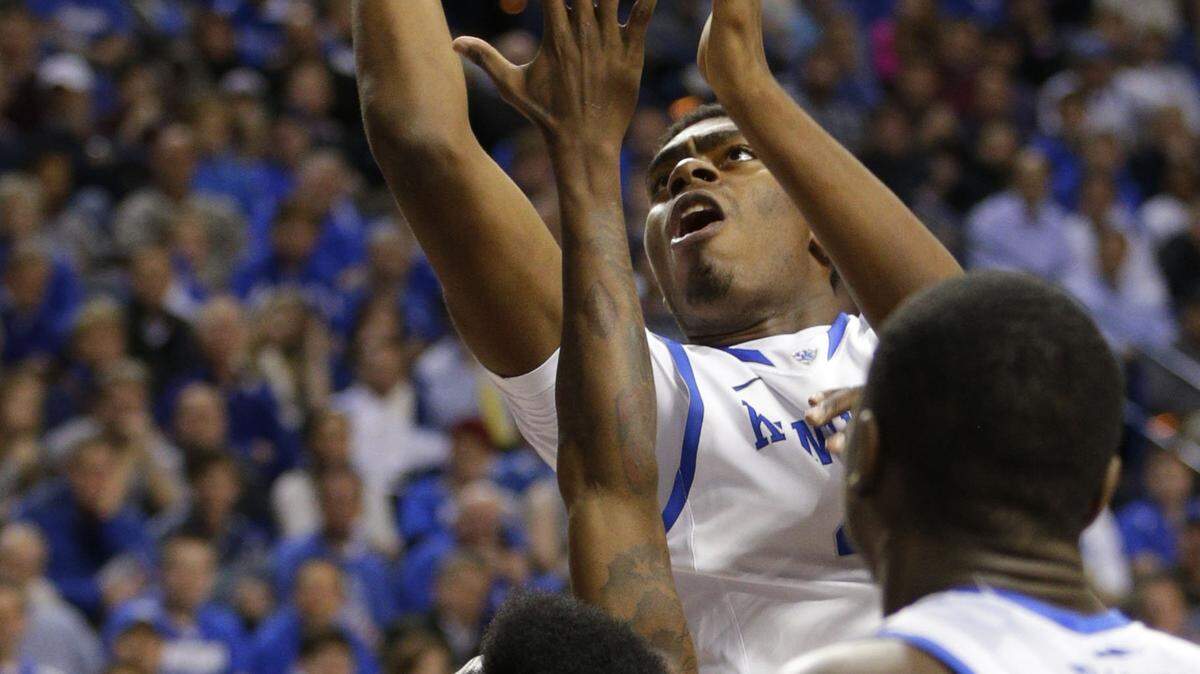 Kentucky center Dakari Johnson hit all four of his shots against Mississippi State, scoring eight points in eight minutes.