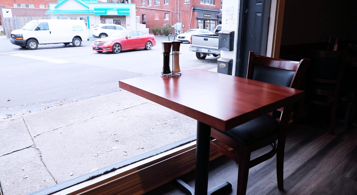 Sassy Bleu, the new Southern soul food restaurant located on the corner of Woodland and High, has lots of seating.