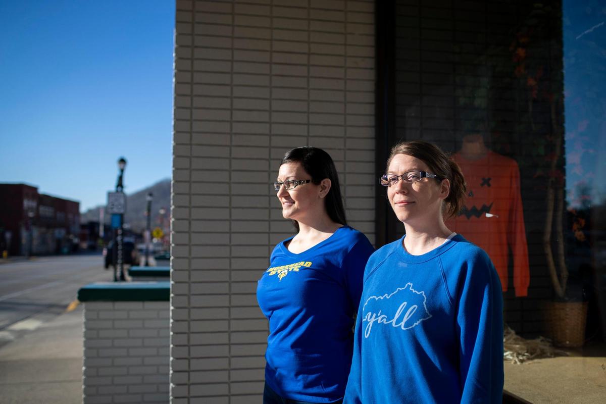 Deidra Stearns and Brandy Moore are employees at Holbrook’s Embroidery Plus in Morehead, Ky., and participated in the Rowan County jail work-exchange program. “I’m really hopeful for my future, I have a different outlook than I did when I started, way more positive,” Moore said Tuesday, November 22, 2022, about the program’s impact.