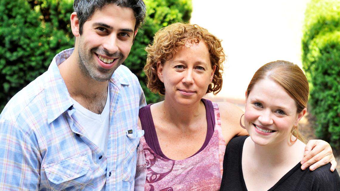 The directors of Project SEE Theatre - Evan Bergman, Ellie Clark, Sullivan Canaday White - photographed in Gratz Park on Aug. 23, 2011. The theater's first show of its 2011-12 season, boom by Peter Sinn Nachtrieb, plays Sept. 1-11 at the Downtown Arts Center in Lexington, Ky. Photo by Rich Copley | Lexington Herald-Leader