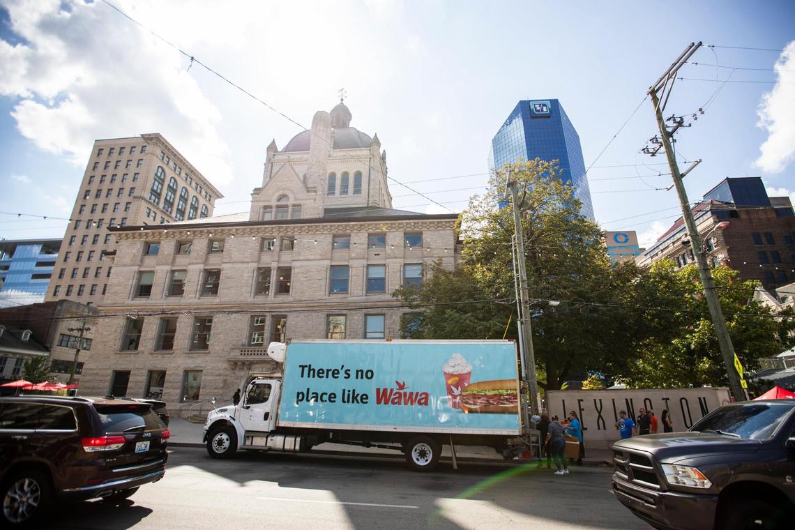As part of a three-state Community Partnership Tour across the Midwest, Wawa hosts a preview event to introduce itself to the community and share more details about its first wave of expansion plans at the Old courthouse in Lexington, Ky, September 26, 2023.
