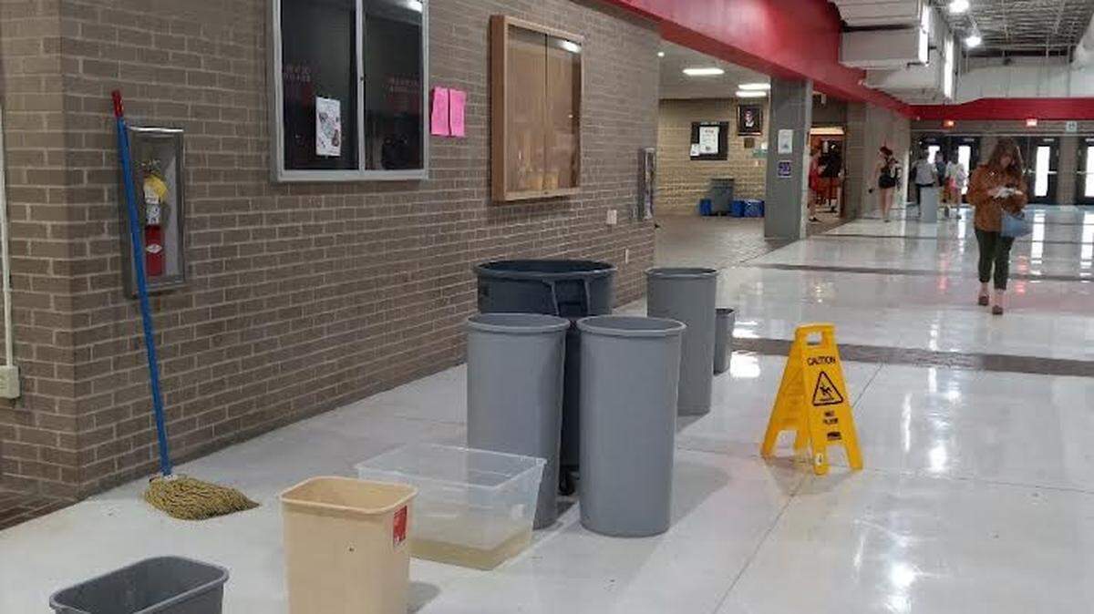 Leaks at Paul Laurence Dunbar High School on Sept. 4, 2025