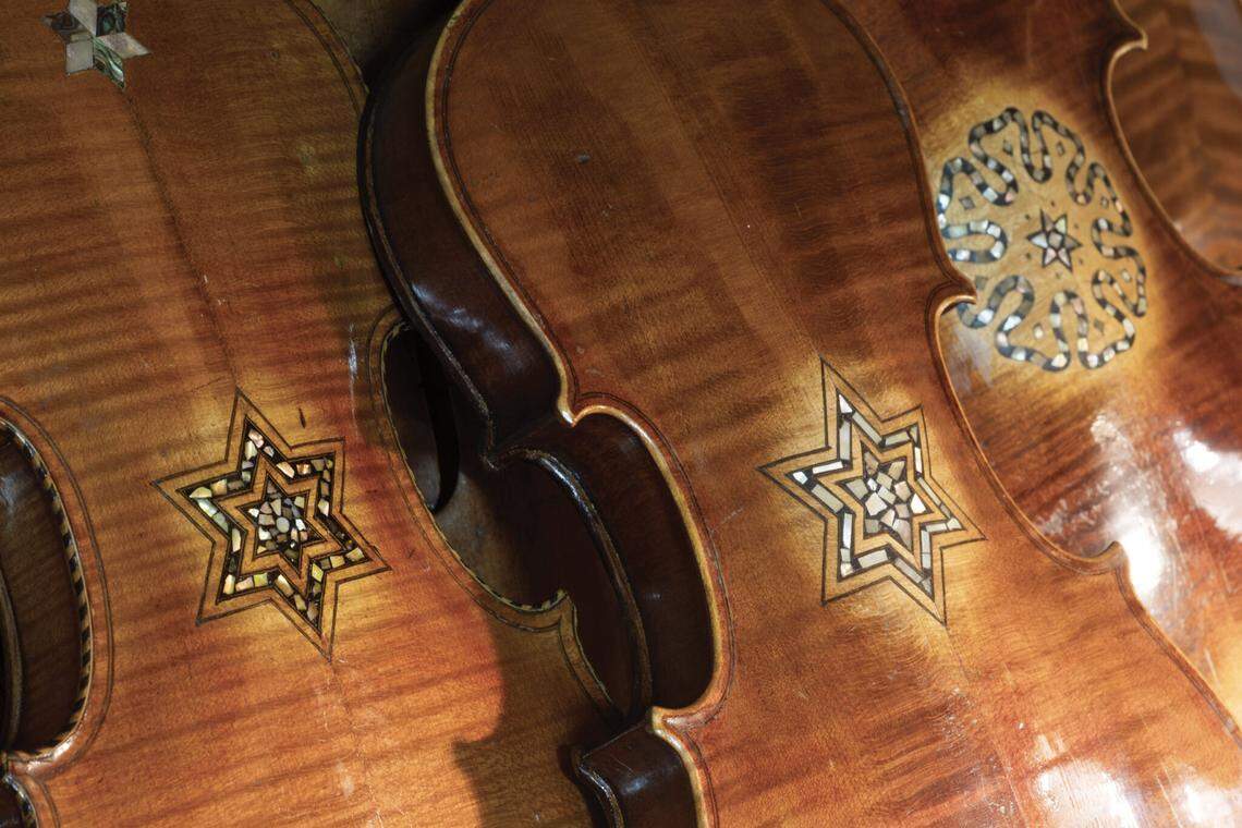 Violins of Hope’s exhibit contains violins with inlaid Star of David symbols.