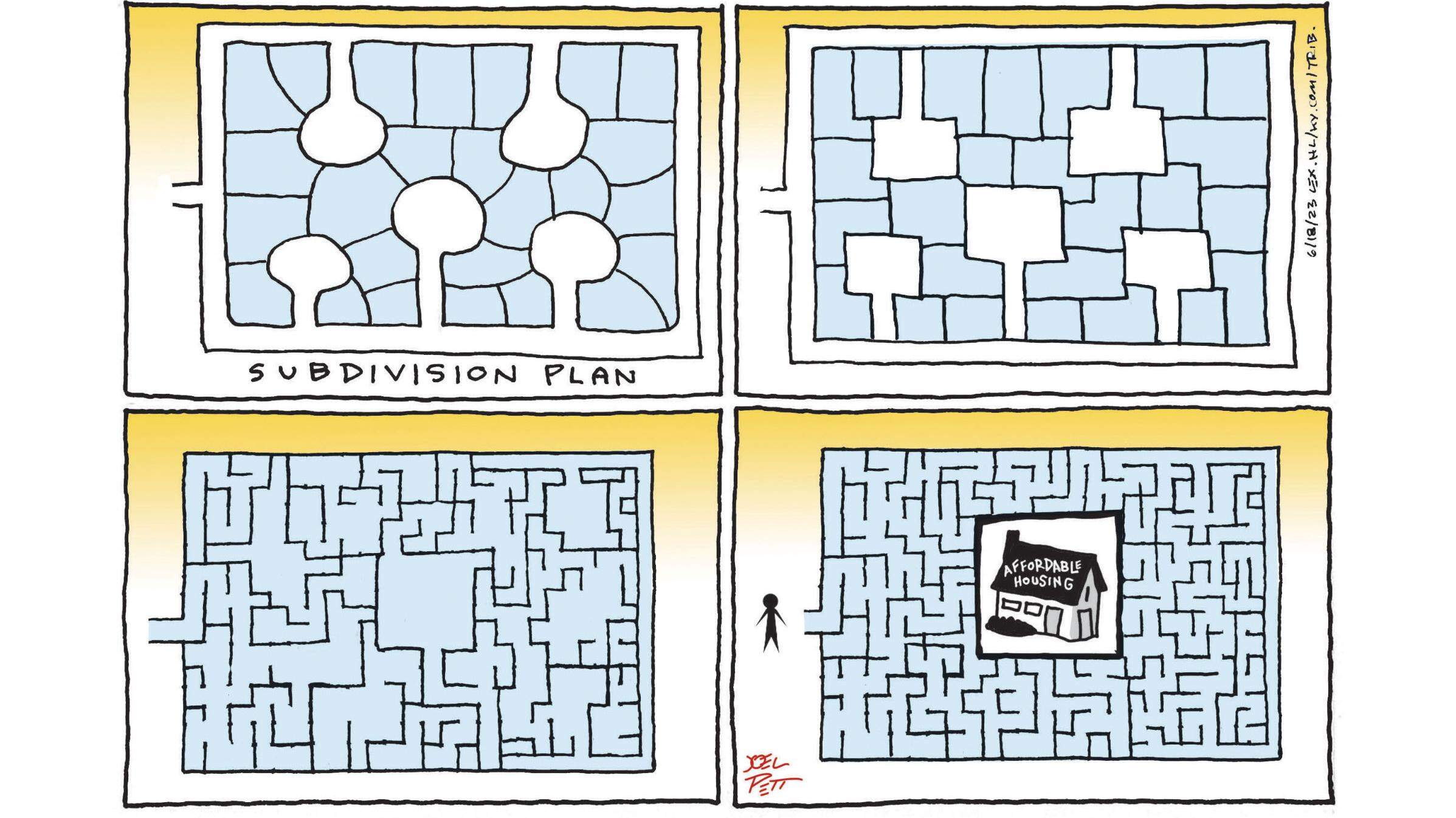Joel Pett: Good luck with that affordable housing