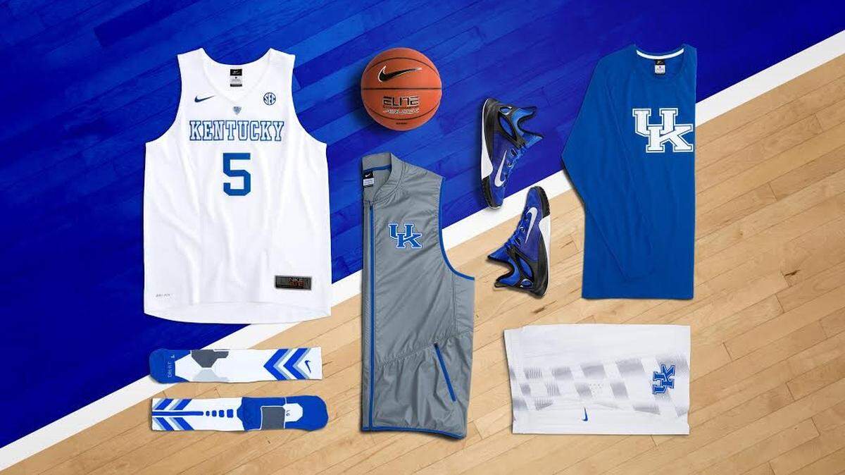 The University of Kentucky men's basketball team will wear these specially designed Nike Hyper Elite uniforms in Saturday night's game against Auburn.