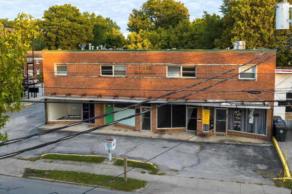 The two-story Carr Building at 1035 North Limestone in Lexington, Ky., was purchased in May by real estate investor Shane Eckman. Renters living upstairs were evicted. Sunday, Sept. 18, 2022