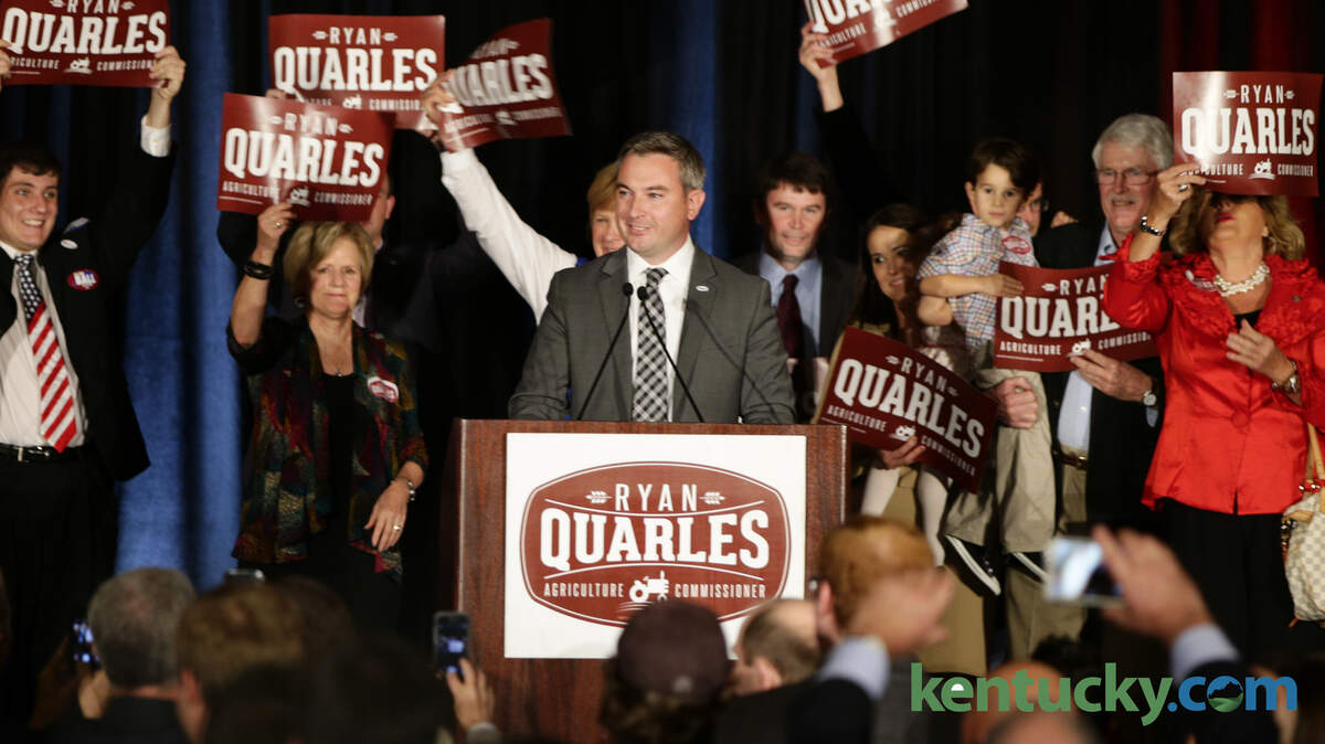 Ryan Quarles gave his victory speech after being elected Agriculture Commissioner  of Kentucky at the Galt House in  Louisville , Ky. on Tuesday November 3, 2015. Photo by Mark Cornelison | Staff