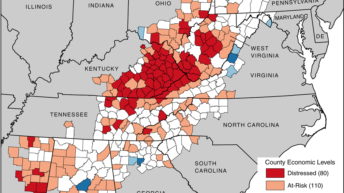 Of the 80 counties that will be considered economically distressed by the Appalachian Regional Commission in 2020, nearly half are in Eastern Kentucky.