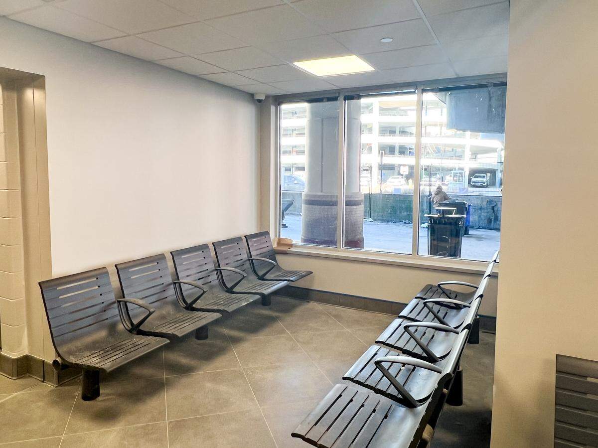 Lextran riders have more indoor seating options as they wait for the bus to arrive at the newly renovated downtown transit center.