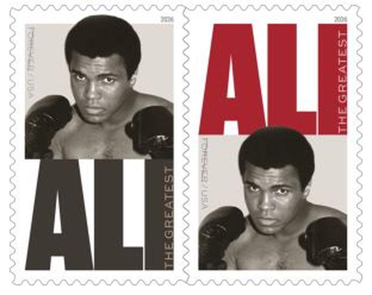 The U.S. Postal Service will release these Forever Stamps honoring Louisville’s Muhammad Ali in January.