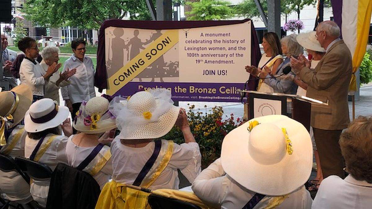 Mayor Linda Gorton and Lexington-Fayette Urban County Councilwoman Jennifer Mossotti announced the location of a monument or sculpture to honor a woman or the contribution of women on Monday, Aug. 26, 2019. The sculpture, which will be completed by 2020, will be at the corner of Vine and Mill streets in front of the Lexington Financial Center.