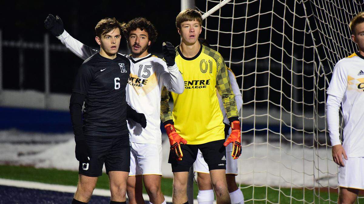 Sophomore Haydon Korfhage took over in goal for the Colonels at the start of the NCAA Tournament after all-conference keeper Tate Johnson was lost to injury. Korfhage and his Centre teammates face Amherst (Mass.) in Friday’s national semifinals at Greensboro, N.C.