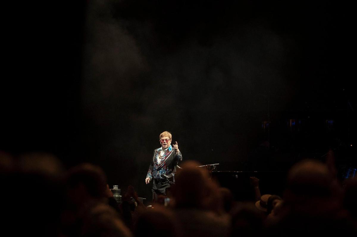 Elton John performs at Rupp Arena in Lexington, Ky., on Saturday, April 9, 2022.