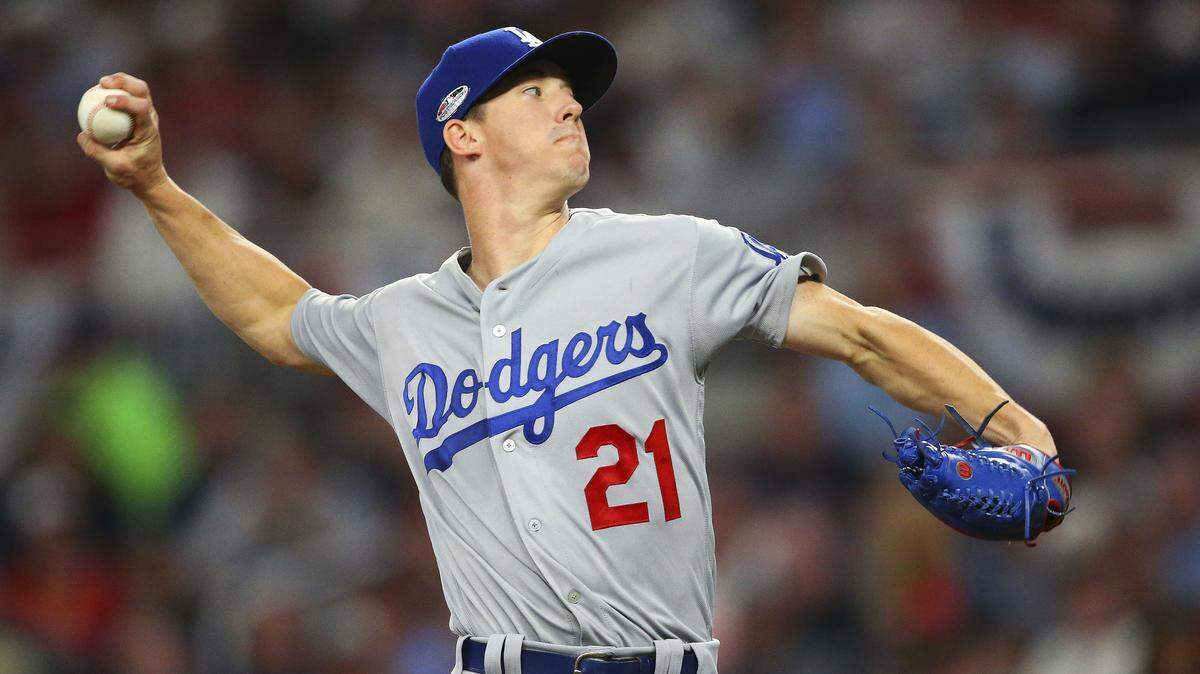 Dodgers starter Walker Buehler delivered a pitch during the first inning in Game 3 of the National League Division Series against the Braves in Atlanta on Oct. 7.