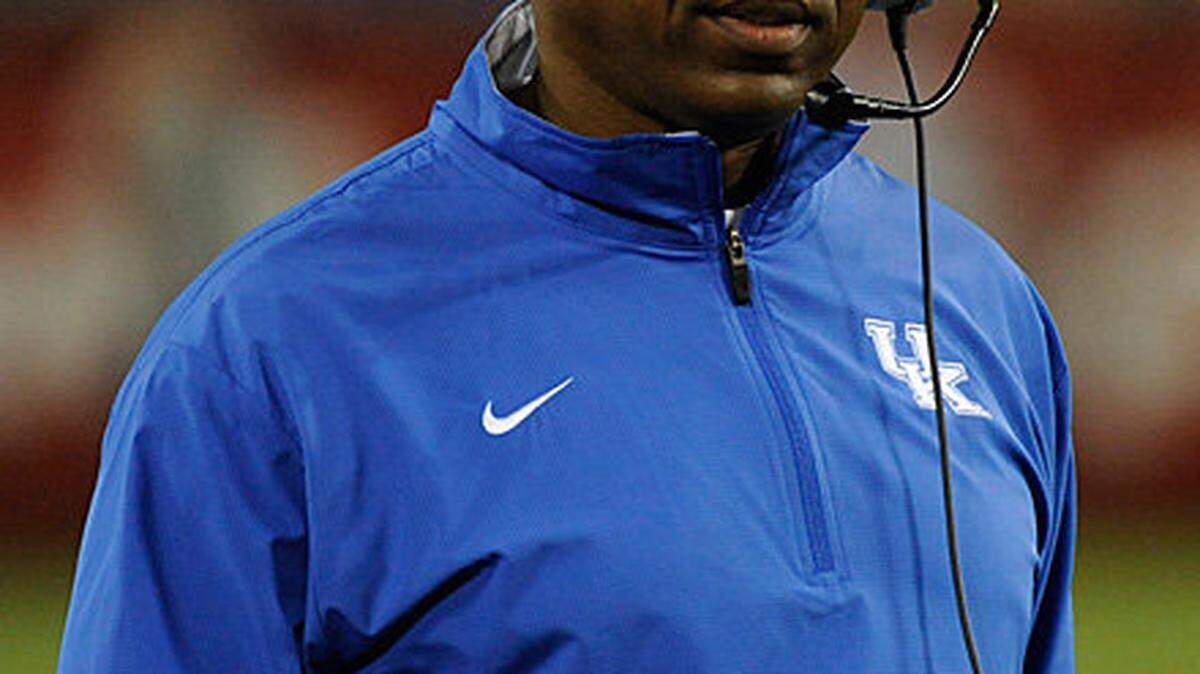 Kentucky football coach Joker Phillips paced the sidelines in the second half in the Wildcats' game against Western Kentucky in Nashville.