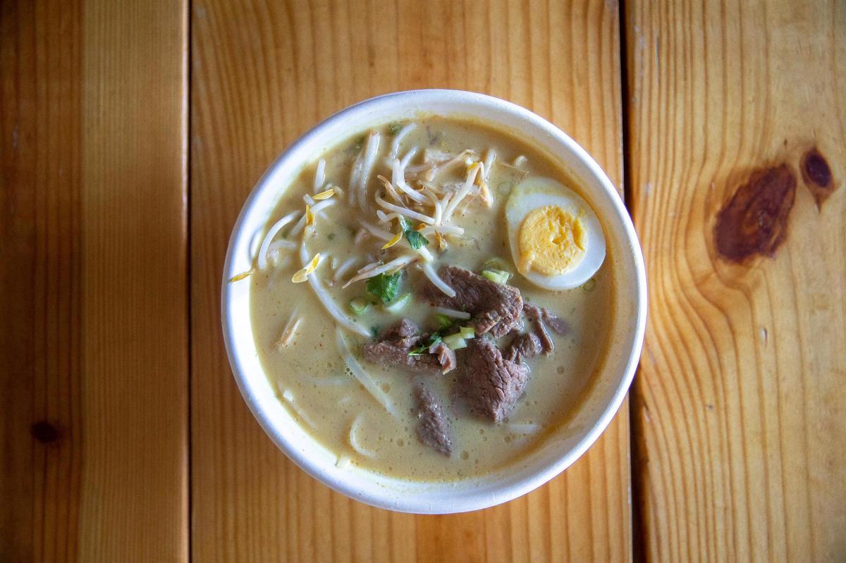 Noodles with beef at Noodle Nirvana at 315 Chestnut St. in Berea, Ky. The first noodle-exclusive restaurant in Berea cooks up pre-designed bowls of Thai comfort foods, spring rolls and “make your own” bowls.