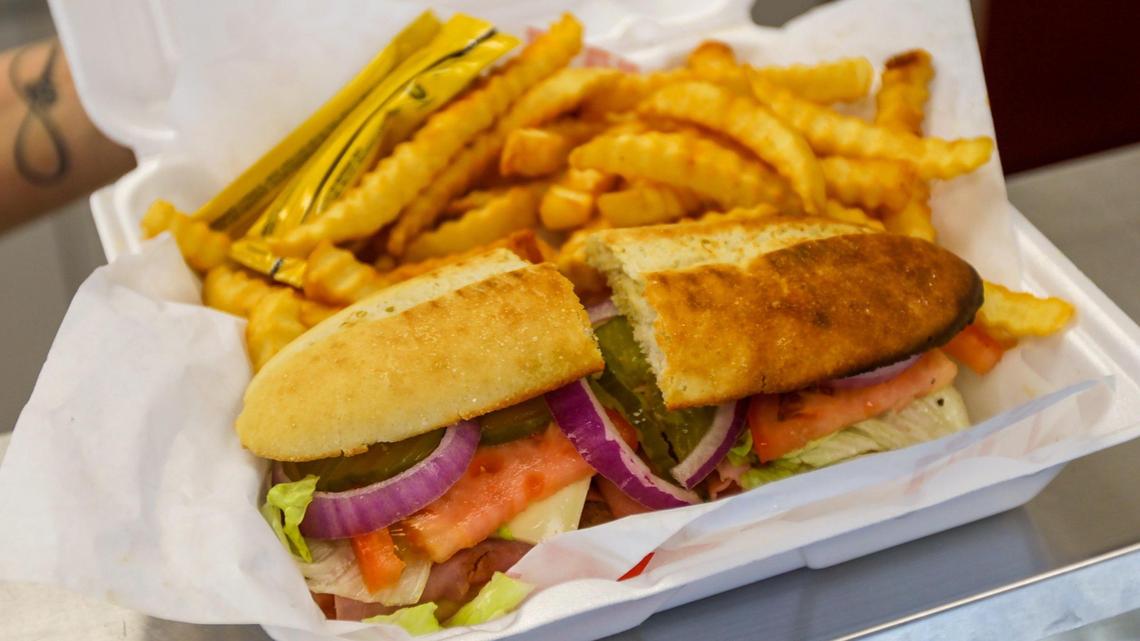 A hot ham and cheese sandwich from dkGrill within Double Kwik convenience store in Nicholasville, Feb. 15, 2021.