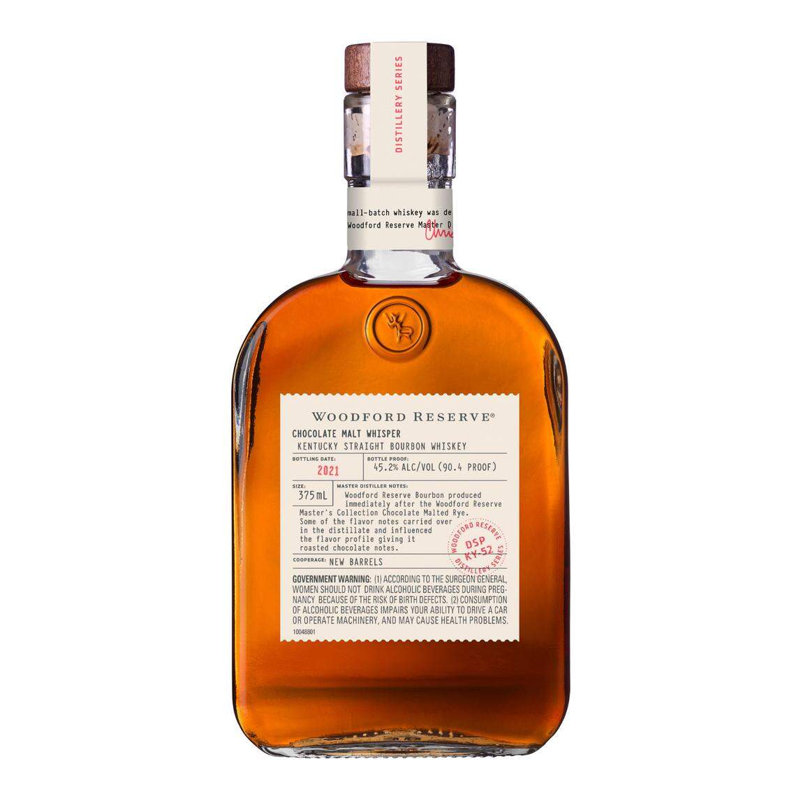 Woodford Reserve Distillery Series 2021 Chocolate Malt Whisper is available now at select Kentucky retailers and at the distillery gift shop.