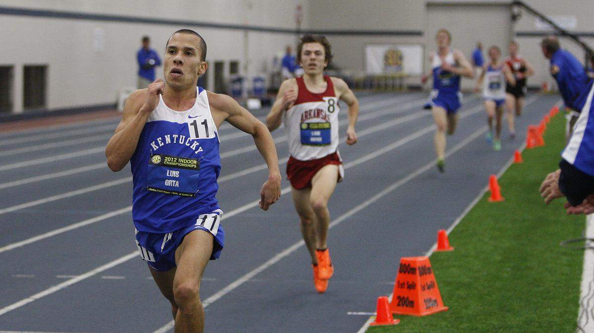 Kentucky senior Luis Orta outran Arkansas senior Lane Boyer to win the men's 5,000 meters at the SEC Indoor Track & Field Championships at Nutter Field House.