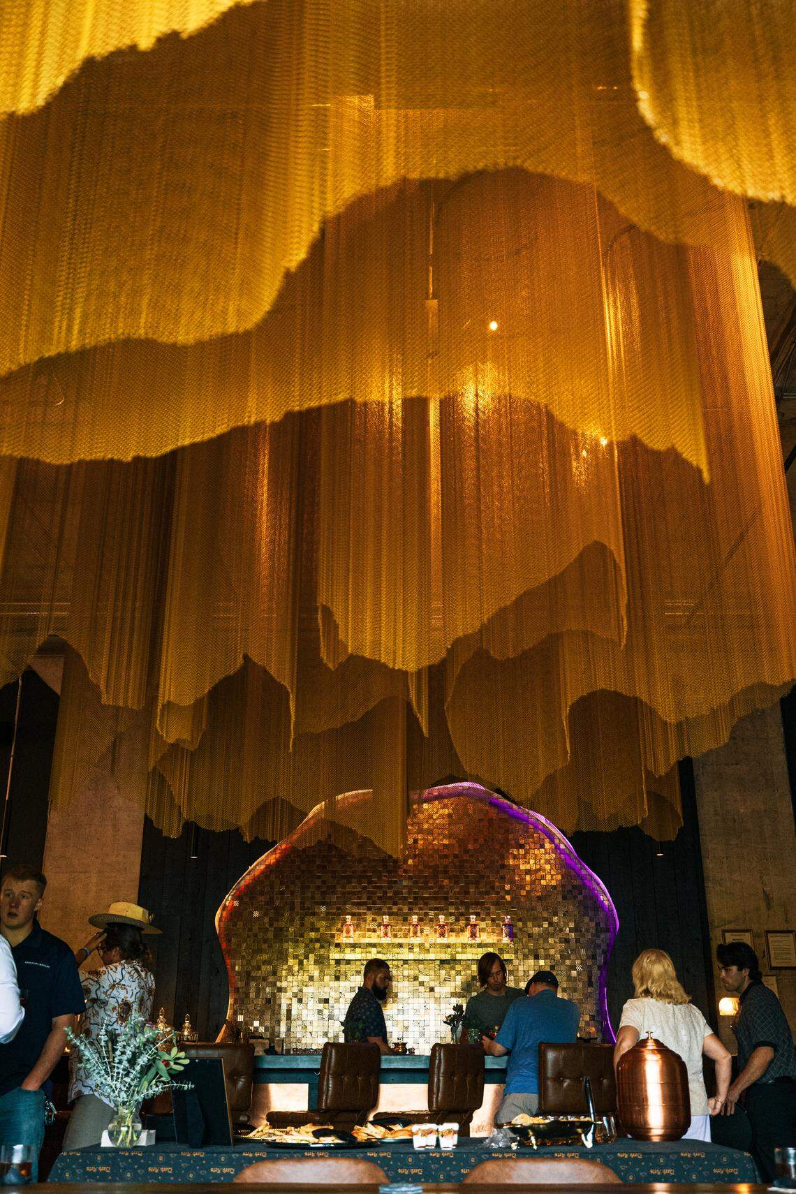 The bar in Dark Arts Whiskey’s tasting room has a robust cocktail menu.