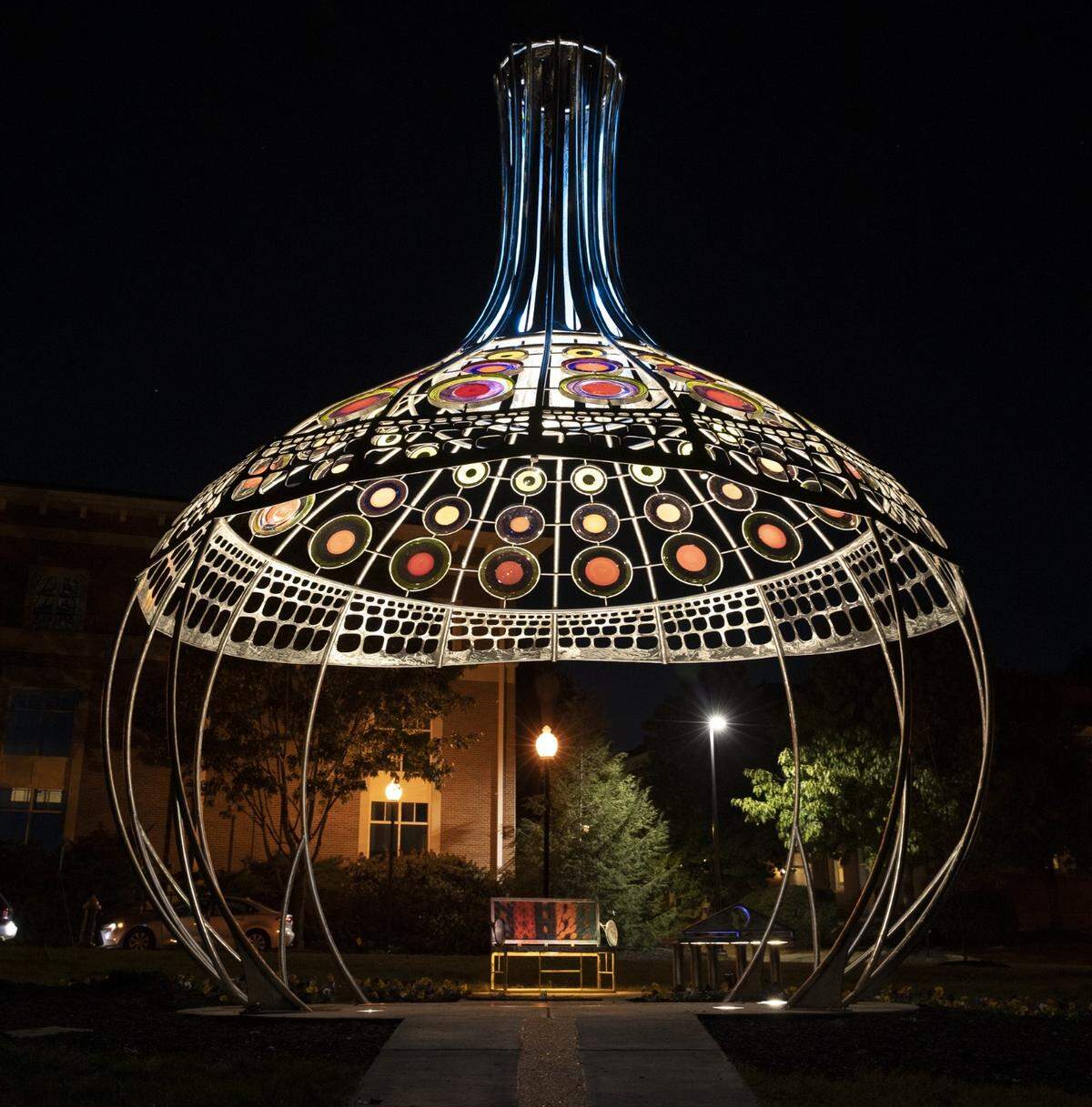 The Stephen R. Powell Memorial Garden at Centre College was created by former students of the renowned glass artist who taught at the school.