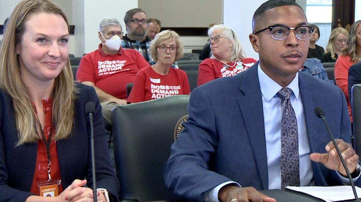 Abby Piper, left, is a private lobbyist and marketing consultant for the Fayette County Public Schools, working for Superintendent Demetrus Liggins. The pair testified in August 2024 to a state legislative committee in Frankfort.