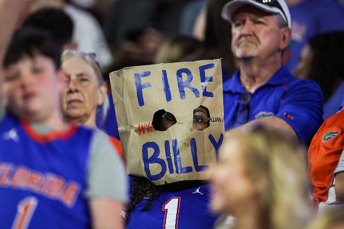 A Florida fan who wore a paper bag over their head with the message “Fire Billy” on it got their wish when the Gators fired Billy Napier after he compiled a 22-23 record in three full seasons and seven games of a fourth. Wide receivers coach Billy Gonzales has been elevated to interim head man to lead the Gators through the remainder of the 2025 season.