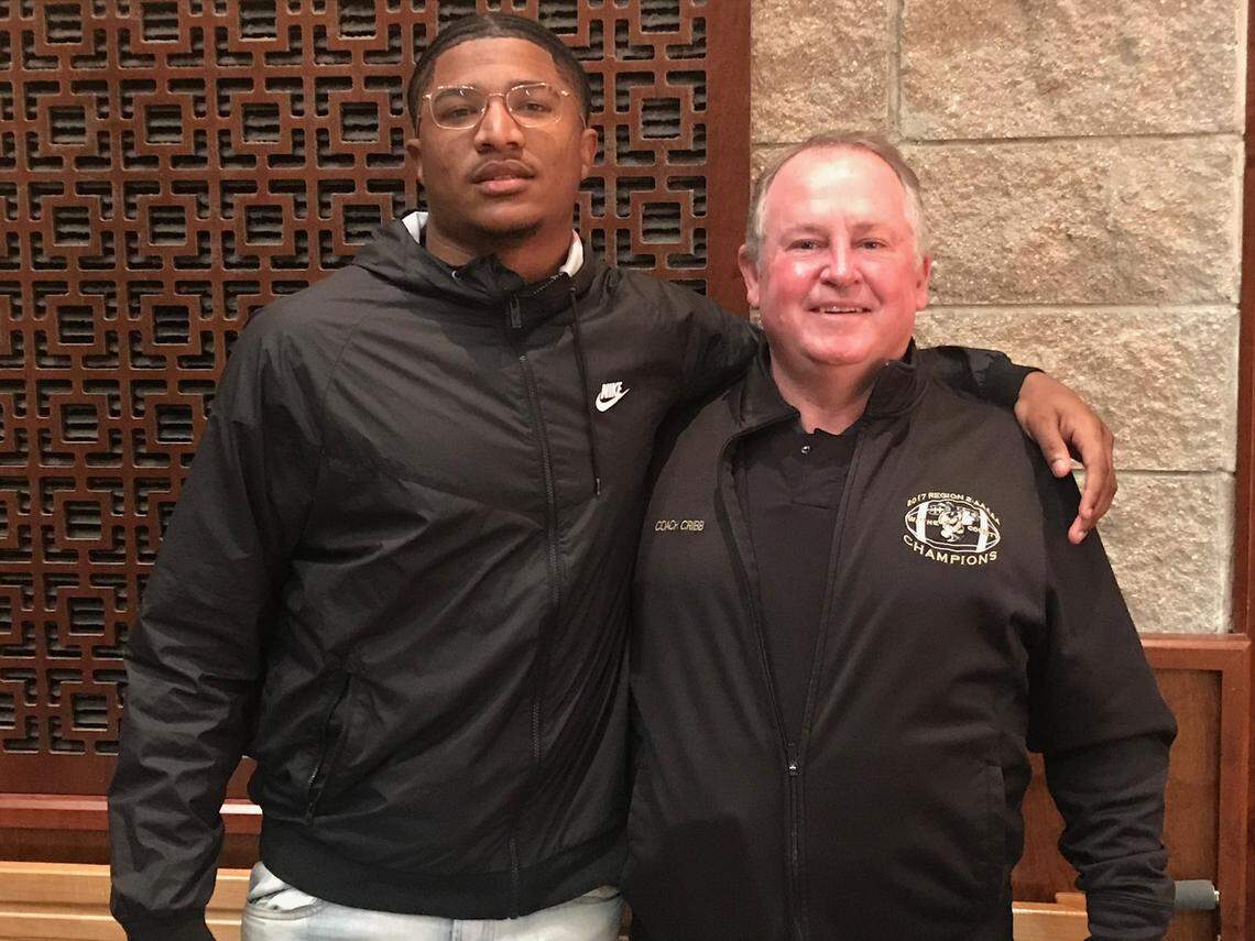 Trevin Wallace, left, committed to the University of Kentucky on Wednesday. Ken Cribb, his head coach at Wayne County High School (Ga.), believes he’ll play right away at UK.
