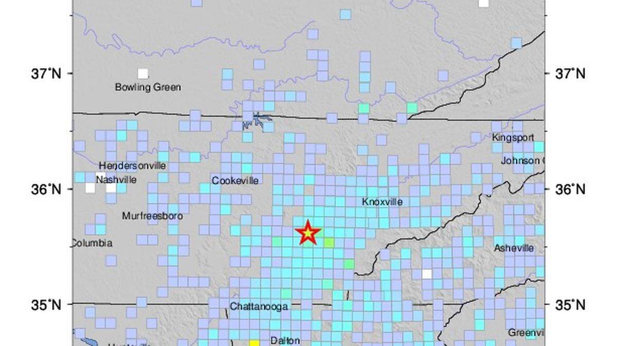 Areas in southern Kentucky and southeastern Tennessee felt an earthquake Wednesday morning centered in Tennessee.