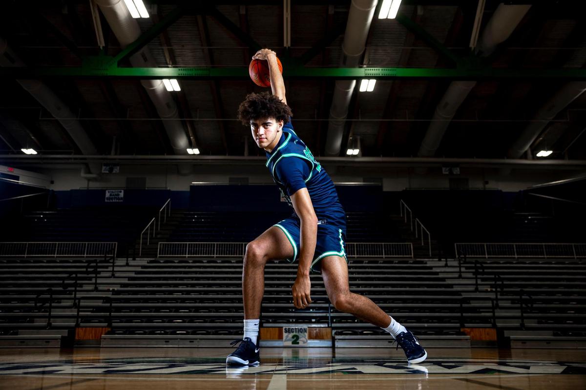 Great Crossing center Malachi Moreno, a Kentucky signee, enters his senior season as the Herald-Leader preseason No. 1 player in the state. He posed for a portrait in the Warhawks’ gym in Georgetown on Nov. 19.