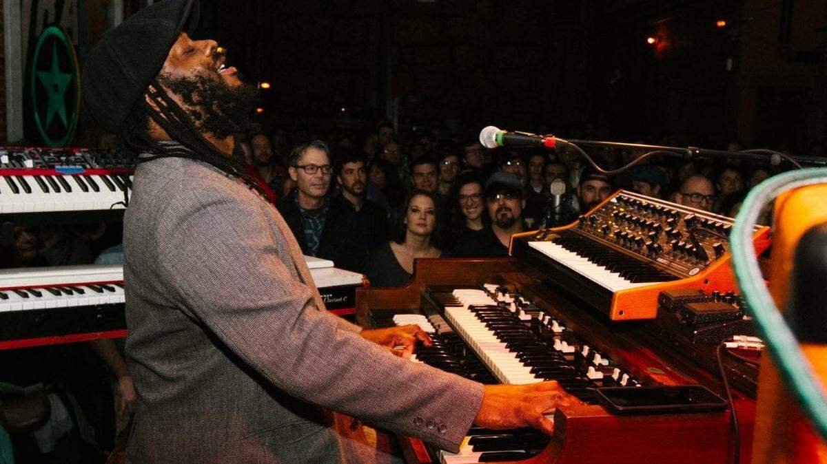 Lamarr of the Delvon Lamarr Organ Trio on the Hammond B3. The group will play The Burl on Sunday.