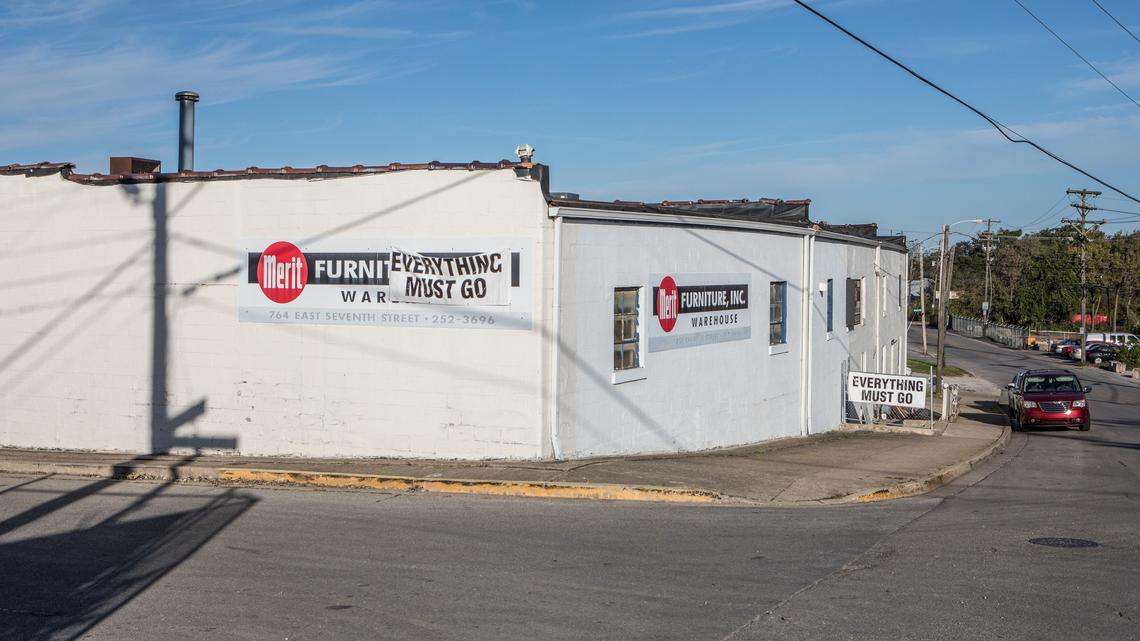 Merit Furniture store at 764 E. 7th Street, is closing.