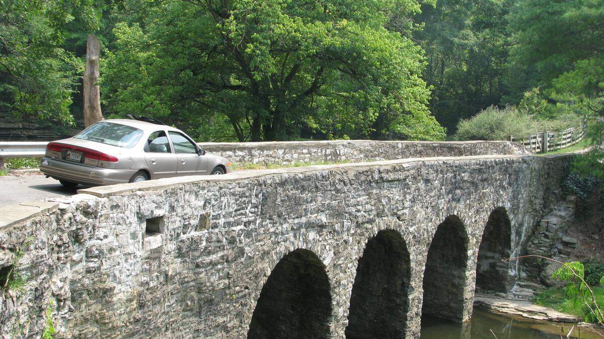 The state is monitoring the Glass Mill Four-Arch Bridge on Ky. 1268 southeast of Wilmore after it was damaged by a  debris crew's crane in May.  