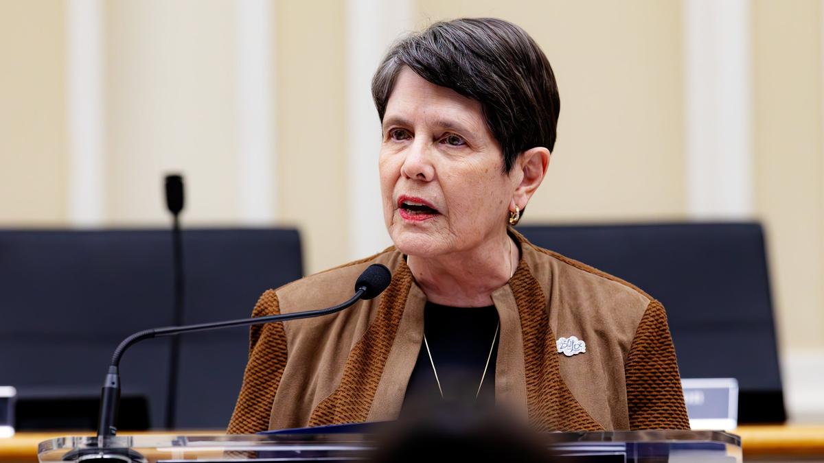 Lexington Mayor Linda Gorton delivers the city’s budget, and speaks on Lexington’s diversified economy in agriculture, education, healthcare, and technology, on April 15, 2025 at the Government Center in Lexington, Ky.