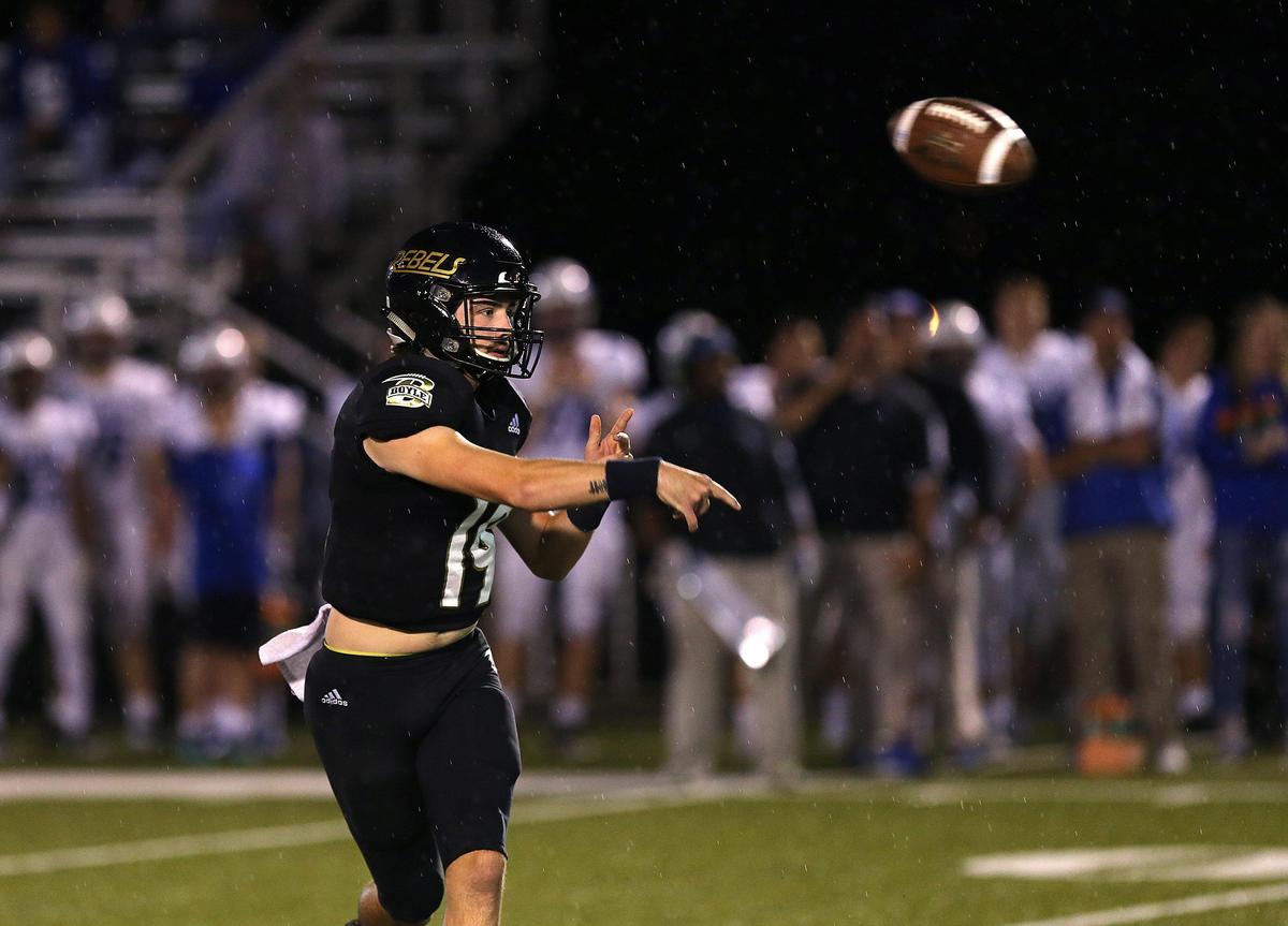 Boyle County quarterback Reed Lanter passed Friday night against Lexington Catholic. He finished the night with 496 yards and five touchdowns passing.