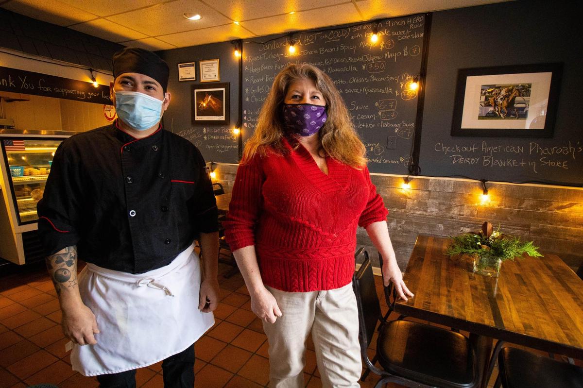 Liam restaurant chef Selvin Mejia, left, and owner Debbie Morris, right, in the dining room located at Silver Streak Market on Versailles Road.