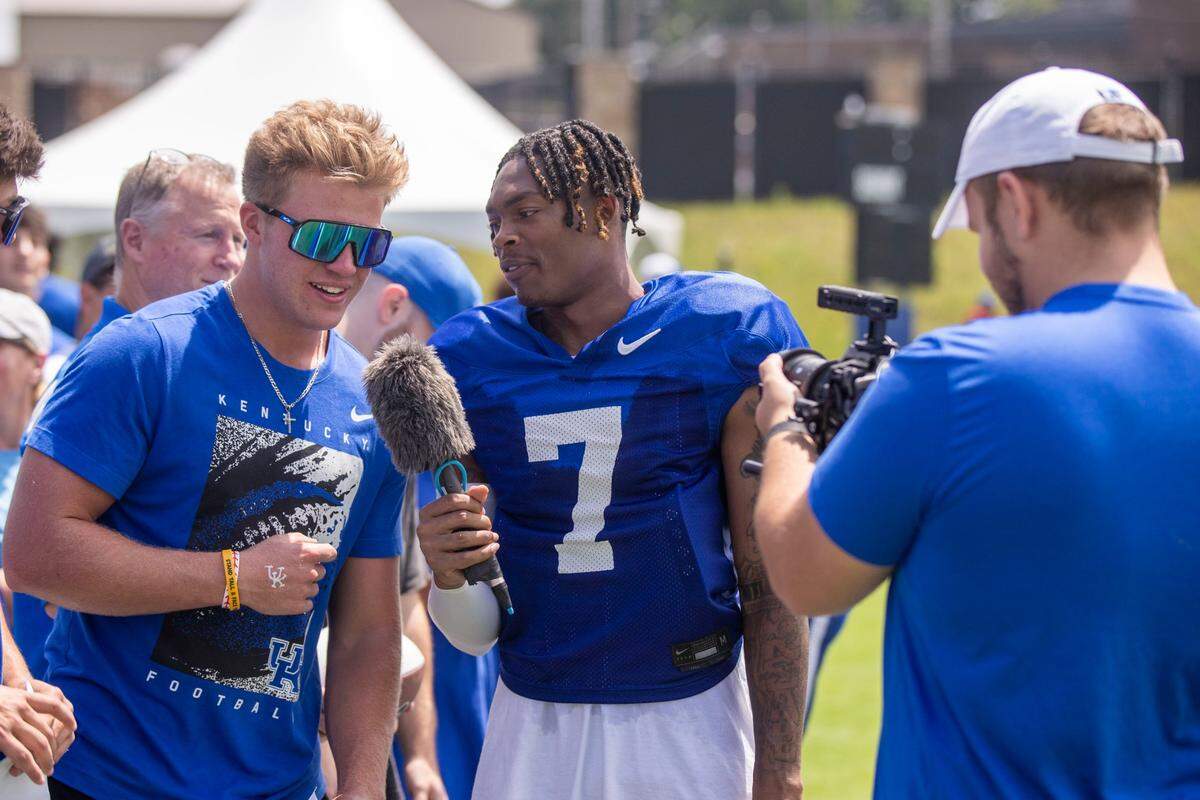 Kentucky wide receiver Barion Brown scored four touchdowns receiving, one rushing and three on kickoff returns last season.