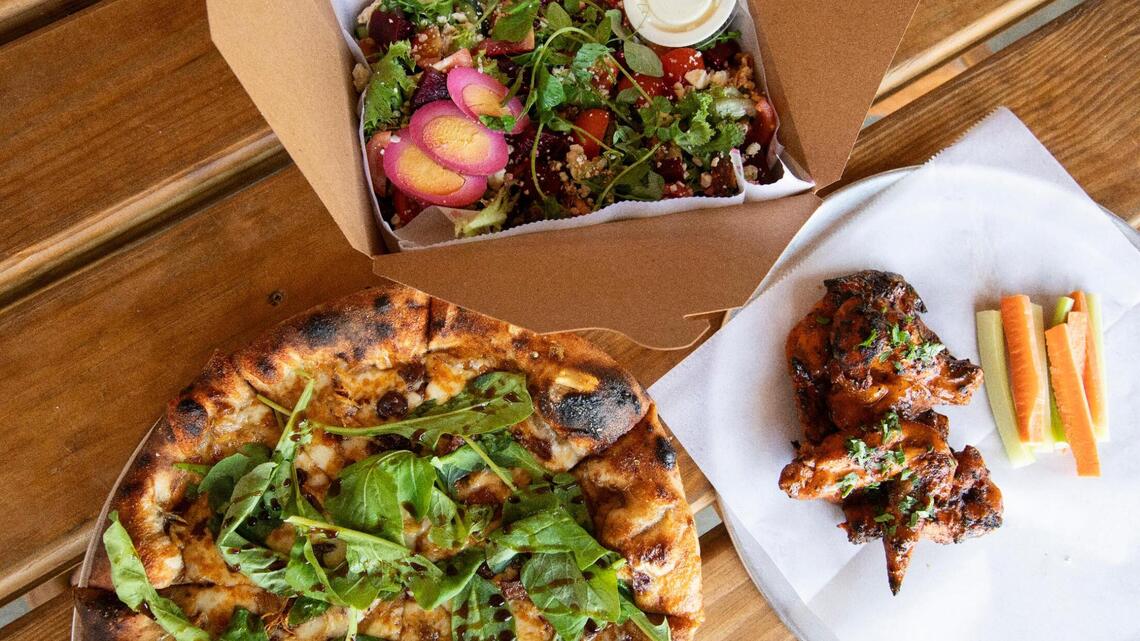 Pizza is the main dish at Frankfort pub but you can also take local flavors home