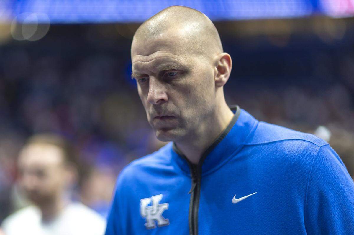 Kentucky head coach Mark Pope walks off the court following a 99-70 loss to Alabama in the SEC Tournament quarterfinals at Bridgestone Arena in Nashville, Tennessee.