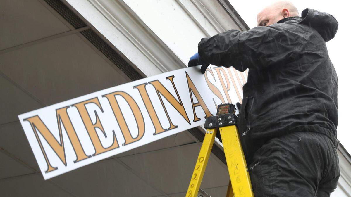 The sign recognizing Medina Spirit as winner of the 2021 Kentucky Derby was removed at Churchill Downs on Tuesday morning after the horse’s victory was disqualified by racing stewards on Monday.