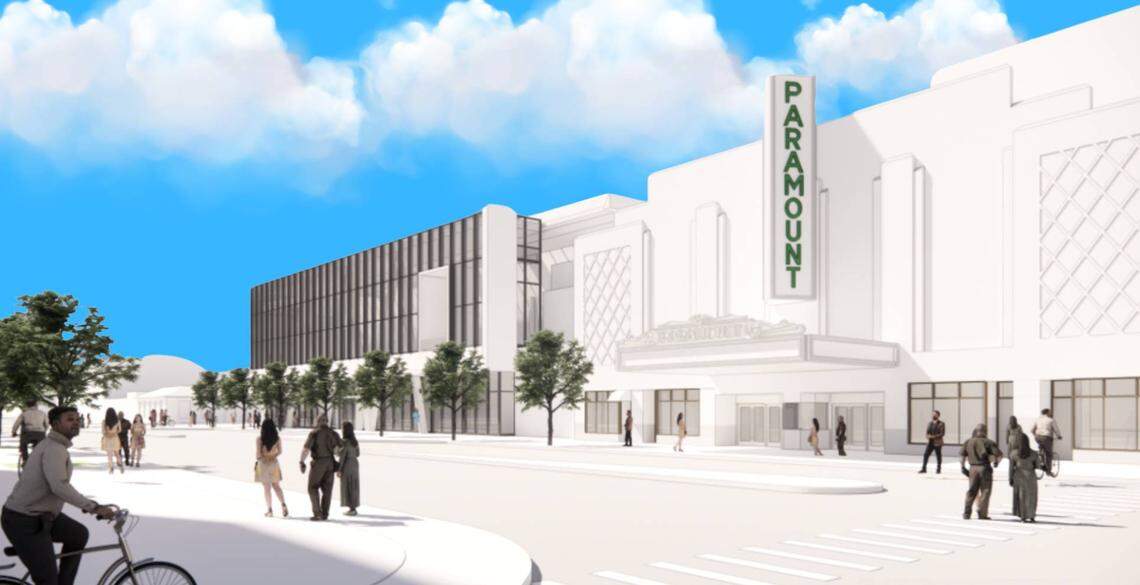 This unfinished mockup of Ashland’s new convention center shows its proximity to the historic Paramount Arts Center.