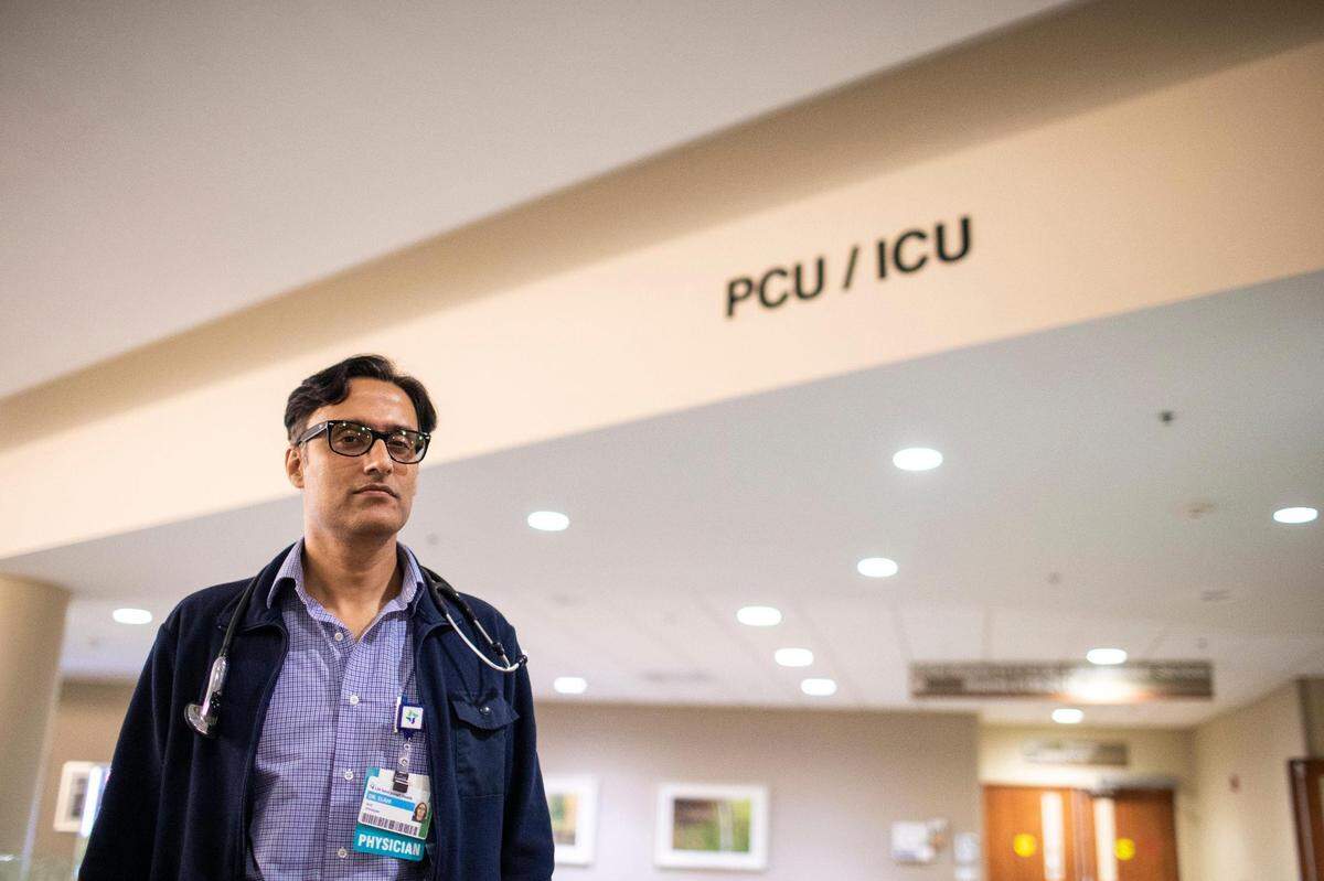 Dr. Asim Elahi at CHI Saint Joseph Health in London. “It’s been like this for the last week. We’ve been struggling with all theses sick patients trying to keep them alive,” he said.