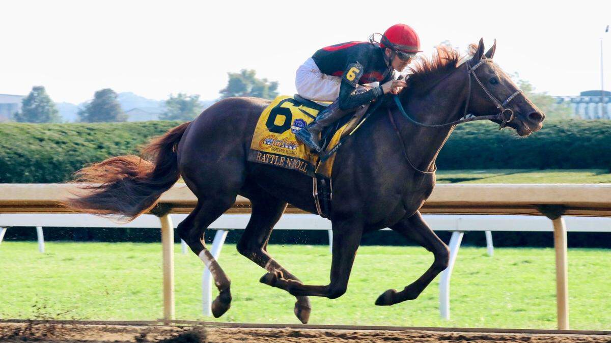 Brian Hernandez Jr. guided Rattle N Roll to a 5-length victory for Lexington trainer Kenny McPeek in the $500,000, Grade 1 Claiborne Breeders’ Futurity Stakes for 2-year-olds at Keeneland in October 2021.