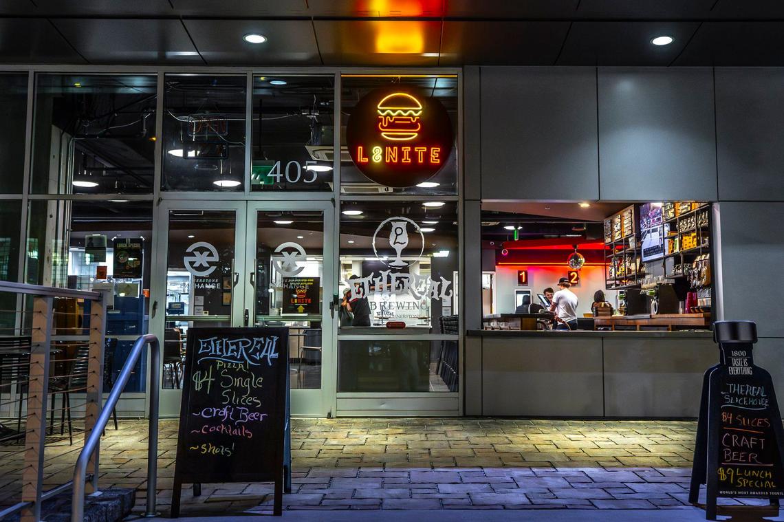 L8NITE, a late night eatery owned by University of Kentucky student Mohamed Weheba, is located at the Cornerstone building on UK’s campus at the intersection of South Limestone and Winslow Street. Weheba said UK is limiting the size of exterior signage he can use to advertise his business.