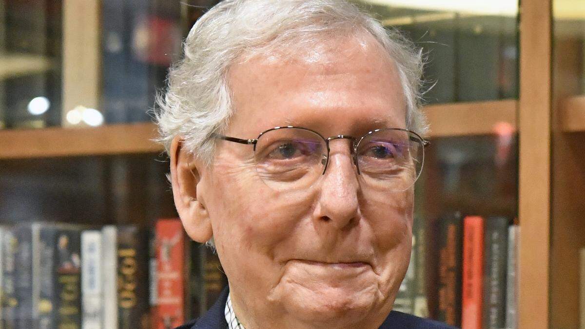 Sen. Mitch McConnell speaks with a Herald-Leader reporter during an interview at the McConnell Center located at the University of Louisville Ekstrom Library in Louisville, Ky., Friday, Aug. 29, 2025.