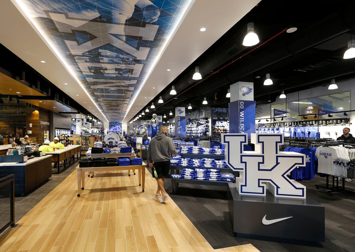Inside the Barnes and Noble Bookstore and Cafe in the new $201,250,000.00 University of Kentucky Student Center on Avenue of Champions. Most of the 378,000 square foot building will be open on Monday.