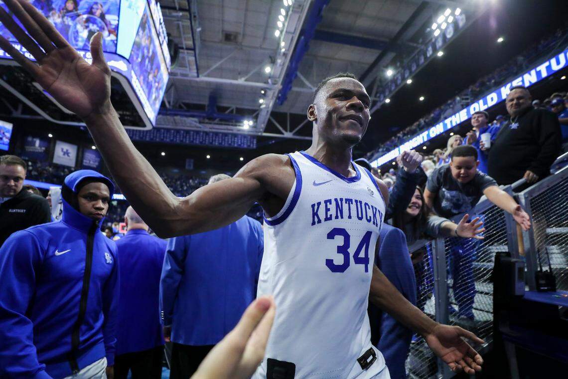 Kentucky senior Oscar Tshiebwe was the national player of the year for the 2021-22 college basketball season.