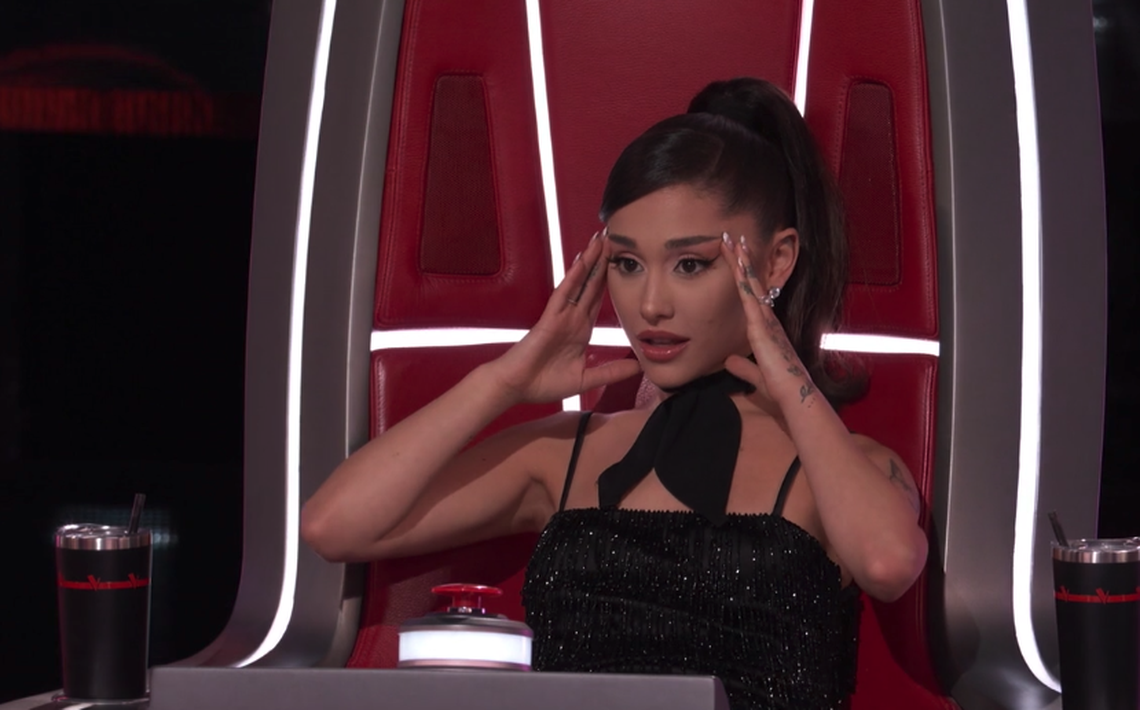 Ariana Grande said she choked up while watching Holly Forbes perform.