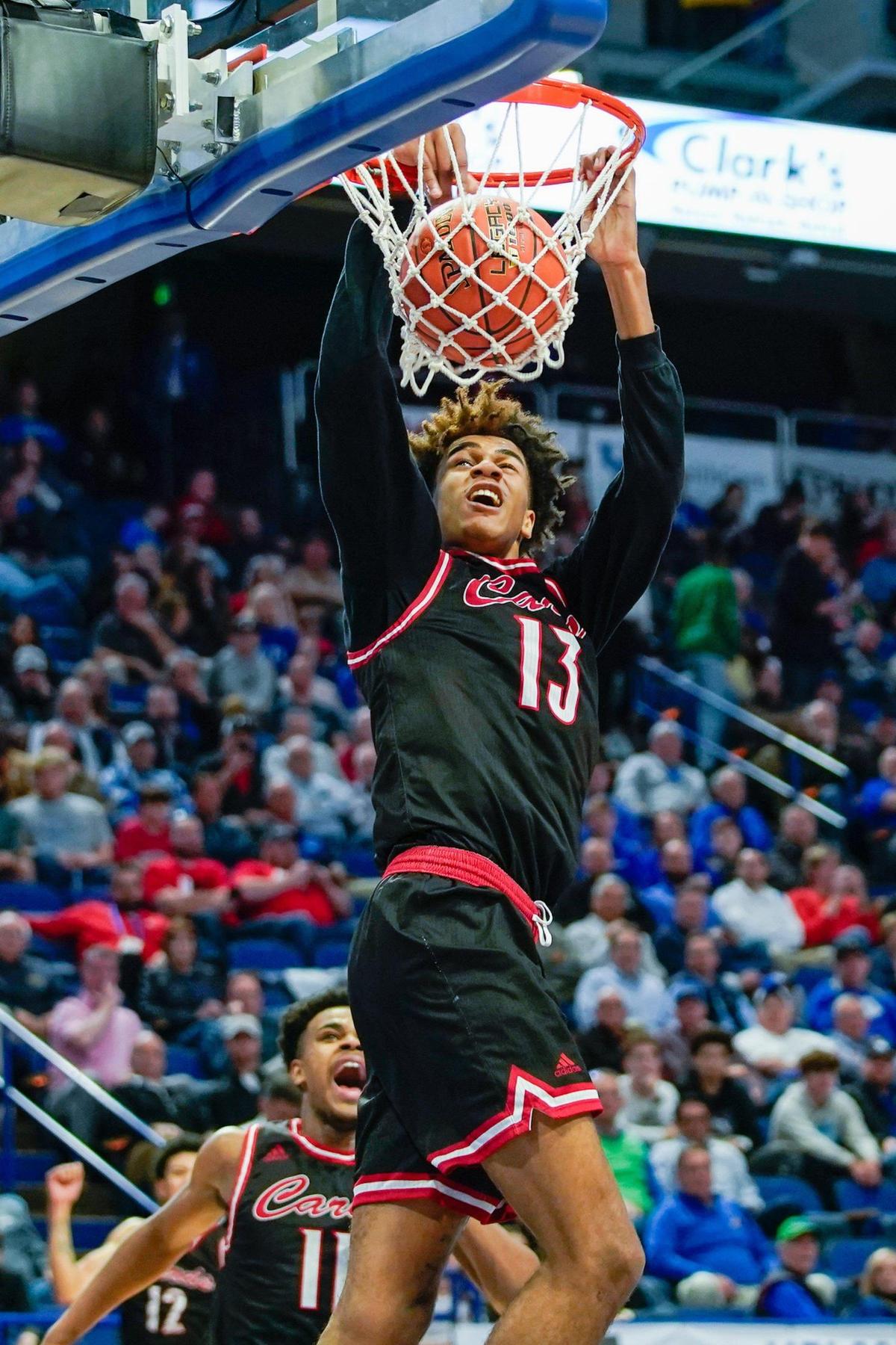 Trent Edwards (13) of had three dunks and 13 points for Clark County on Wednesday night.