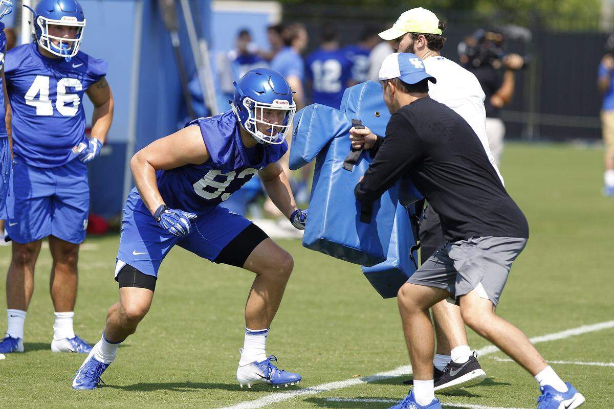 Senior tight end Justin Rigg, who has battled injuries throughout his time at UK, has seven career catches for 85 yards.